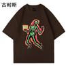 Estação Independente Camiseta Solta de Manga Curta para Meninos Verão Moda Americana Ins Marca Casual Casal Top de Meia Manga Atacado