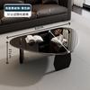 Nueva Mesa de Café de Cristal Templado para Sala de Estar Mesa de Café Triangular de Tamaño Irregular Combinación Estilo Italiano Simple