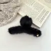 Pinza para el pelo grande de peluche con forma de corazón de alta gama, nuevo para otoño e invierno, pinza de tiburón elegante de peluche, pinza para el pelo para la parte trasera de la cabeza, accesorios para el pelo para mujer