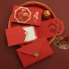 Cartão de Ano Novo Baomei Feliz Festival da Primavera Cartão de Saudação Gravado Estilo Chinês Cultura Tradicional Criativo Simples