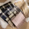 Bufanda Cálida a Cuadros Marrón Maillard Estilo Británico Personalizada Bufanda de Pareja de Alta Gama Imitación Cachemir para Mujer