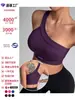 Coletes esportivos femininos sem costura, best-seller transfronteiriço, cor sólida, costela vertical, alça de ombro assimétrica, sem costas, sutiã esportivo para atividades ao ar livre