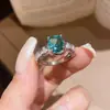 Anillo Ajustable Redondo de Circonita en el Mismo Estilo que Xiaohongshu, Anillo de Dedo Índice de Gama Alta de Nicho, Joyería de Mano de Moda y Elegante al por Mayor