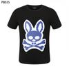 Psy Venta al por Mayor Marca Americana de Moda Cho Bun Camiseta Colorida Calavera Conejo Degradado Estampado de Letras Estilo de Pareja Manga Corta Ny