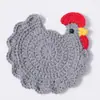 Posavasos de ramo de rosas terminadas transfronterizo Lana Tejido a mano Crochet DIY Tulipán tejido Gancho Flor Gama alta