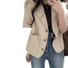 2023 otoño nueva moda simple tres botones manga corta traje abrigo corto marea de traje pequeño para mujer