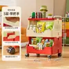 Prateleira de Armazenamento para Cozinha Carrinho Pequeno de Chão Doméstico Móvel Prateleira de Múltiplos Andares Cesta Multifuncional para Frutas e Verduras Prateleira de Armazenamento