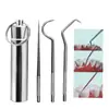 Juego de Palillos de Dientes Interdentales de Acero Inoxidable 304, Ganchillo, Palillo para Recoger Dientes, Aguja Palillo de Dientes, Herramienta Portátil para Limpieza Dental