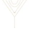 Nuevo Collar Ajustable en Capas de Amazon, Moderno Collar de Perlas en Tira y Moneda Multicapa, Versátil para Ropa de Trabajo de Mujer