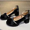 Zapatos Mary Jane retro de tacón grueso estilo francés, simples y casuales para mujer, nuevos zapatos de vestir sencillos versátiles de corte bajo blancos para otoño e invierno 2026