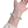 Nuevo Pulsera de Gota de Agua con Cuentas de Cara de Zorro Estilo Chino Rosa Tendencia Nacional Cuerda Elástica de Gama Alta Pulsera Exquisita Versátil Personalizada