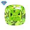 Huagang Gema Agujero Único Fertilizante Cuadrado Zircón Verde Manzana Piedra Nuda al Por Mayor Forma de Almohada Cara de Piedra Blanca CZ Artificial