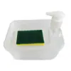 Dispensador de Detergente para Cocina y Jabón de Manos con Caja de Almacenamiento para Esponja Raspadora, Dispensador de Jabón, Soporte para Jabón, Instalación sin Taladro