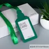 Porta Credencial de Plástico Simple, Insignia de Trabajo para Empleados, Etiqueta de Nombre con Cordón, Porta Tarjeta Retráctil para Estudiantes del Campus, Porta Tarjeta de Comida