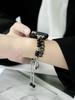 Adecuado para apple apple watch8 pulsera de metal iwatch234567SE correa telescópica de cristal perlado