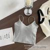 Nuevo chaleco de tirantes finos con escote en V profundo, talla pequeña, n.° 6650, a la moda, estilo Spice Girl, sexy, combinable con todo, con una copa para mujer