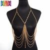 Meiximei joyería nueva AliExpress joyería europea y americana cristal natural cadena corporal multicapa collar fabricantes suministro