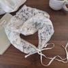 Turbante Triangular de Renda Retro Francês Baotou Feminino Primavera e Verão Viagem Fotografias Crochê Feito à Mão Cinto de Cabelo Vazado Celebridade da Internet