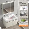 Lavabo de baño de acero inoxidable blanco leche con panal de abeja, lavabo integrado de cerámica, mueble de baño