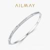 Pulseira de Prata s925 Feminina Estilo Japonês e Coreano Simples Duas Camadas Fio Abertura com Diamante Pulseira Elegante Pequena Fresca Empilhável