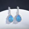 Nuevo Colgante de Dos Piezas Diamante Amarillo de la Suerte Aretes Topo Azul Gota de Agua Pera shein Suministro j6595