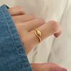 Anillo con Forma de Serpiente Xiaohongshu Transfronterizo Estilo Europeo y Americano Anillo Abierto para el Dedo Índice Nuevo Anillo de Serpiente Pequeña con Textura Año 2026