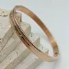 Pulsera de Acero de Titanio de Alta Gama Transfronteriza con Diseño Sencillo Brillante Chapado en Oro, Versátil y que No se Desvanece, Pulsera de Moda para Mujer al por Mayor
