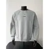 Nova Sweatshirt de Outono 2026, 380g Algodão, Rebites, Manga Longa para Homem, Camiseta Casual Solta com Patchwork, Top Plus Size