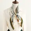 Pañuelo de Seda Nuevo Estilo Flor Simple y Elegante Chal Protector Solar Pañuelo de Rosa y Peonía Seda Imitación Pañuelo Cuadrado de 70cm Pañuelo Profesional para Mujeres