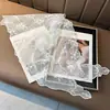 Bufanda Triángulo de Encaje Estilo Francés Primavera y Verano para Mujer, Versátil, Estilo Hepburn, Accesorios de Moda, Bufanda de Malla Bordada