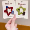 Pasador de Estrella de Cinco Puntas Flocado para Niños Pasador de Oso de Dibujos Animados Pinza de Estilo Coreano para Flequillo Lateral de Niñas Pasador para la Parte Posterior de la Cabeza