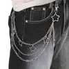Estilo Ins Popular Cadena de Joyería para Pantalones Estrella Cadena Metálica Multicapa Diseño Colgante Punk Hip-Hop Tendencia para Jeans