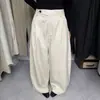 Nova coleção de outono: design estiloso de um botão, cintura alta, emagrecimento, calça casual, cor sólida, adequada para o uso diário e para ir ao trabalho, calça longa versátil de perna larga