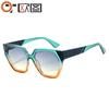 Nuevas Gafas de Sol Poligonales de Moda Transfronterizas Europeas y Americanas, Combinación de Colores Texturizada Gafas de Sol Degradadas de Moda Transfronteriza para Mujer 5675
