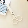 Tijeras Sencillas Color Crema Sin Marca con Funda para Oficina, Estudiantes y Manualidades Infantiles