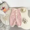 Mono de invierno nuevo 2026 para niñas pequeñas, overol dulce, traje de gateo engrosado, conjunto de capa base de manga larga