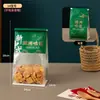 Novas Sacolas de Pão de Forma com Borda de Arame Estilo Chinês, Sacolas de Embalagem para Assar Pão, Biscoitos de Pão de Forma Fatiados, Sacolas Autovedantes para Confeitaria Floco de Neve