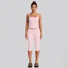 Conjunto de chaleco de yoga transfronterizo para mujer, corte ajustado, secado rápido, chaleco deportivo de doble tirante, conjunto de pantalones cortos de ciclismo para exteriores