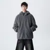 Chaqueta con capucha de invierno para hombre, estilo americano, resistente, deconstruida, sudadera de moda de alta calle, cárdigan con diseño único y patchwork, sudadera para parejas