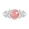 Anillo de Fuegos Artificiales de Piedras Preciosas de Colores de Venta Caliente en Transmisión en Vivo con Corte de Moño para Mujer, Diamante de Alto Carbono Súper Brillante, Electrochapado en Oro Real, Anillo de Moda Versátil