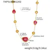 Collar de Acero Inoxidable con Borde de Resina de Colores y Pulsera de Corazón con Circonita 5A Set de Joyería Dopamina Chapado en Oro Real de 18K