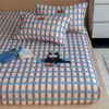 Saia de Cama Cartoon Fofo de Algodão Puro Tecido Grosso Antigo Conjunto de Três Peças Peça Única Protetor de Colchão Doméstico Cartoon