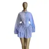 Moda Transfronteriza Europea y Americana para Mujer Verano 2026 Nuevo Elegante y Estilizado Vestido Camisa de Manga Larga Irregular con Cuello y Botones