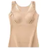 Roupa Íntima Térmica Modeladora para Meninas em Desenvolvimento Feminina Sem Aro com Bojo Fixo Respirável e Confortável Gola Redonda Colete Térmico Slim