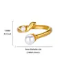 Diseño Coreano Anillo de Perla con Circonita Micropavimentada de Doble Capa Flor Elegante con Estilo Anillo Abierto de la Suerte Transfronterizo