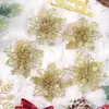 Bestseller transfronterizo 9CM flores artificiales decorativas de plástico corona de Navidad DIY decoraciones colgantes decoraciones para fiesta de Navidad al por mayor