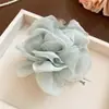 Lazo para coleta alta de cuerda de resorte con flor de tela, Accesorio para el cabello Súper de Hada con Dulce Temperamento, Adorno de Cabello de Moda para Recogido en la Parte Posterior de la Cabeza para Mujeres