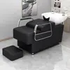 Lavabo de Cerámica para Lavado de Cabello para Salones de Belleza, Estilo Simple Semi-Reclinable, Cama de Masaje y Lavado para Salón de Belleza, Venta Directa del Fabricante