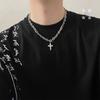 Collar de acero de titanio para hombre, sin color, de alta gama, combinable con todo, estilo hip-hop, joyería explosiva, accesorios retro de personalidad simple para mujer.