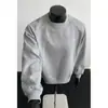 Moletom Desconstruído com Gola Careca para Homens, Algodão Espacial, Estilo Americano, Marca da Moda, Caimento Solto, Roupa Pesada para Adolescentes, Outono